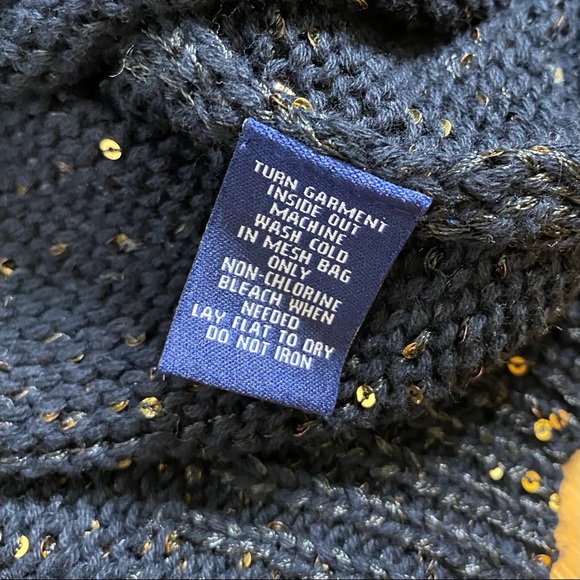 CHAPS sequin v-neck sweater black/gold M - Picture 4 of 6